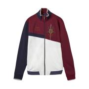 Aeronautica Militare Färgblock dragkedja sweatshirt med brodyr Red, He...