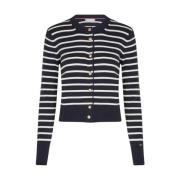 Tommy Hilfiger Randig Kofta och Stickad Jacka Blue, Dam