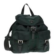 Prada Vintage Pre-owned Nylon ryggsckar Green, Dam