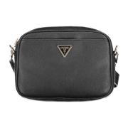 Guess Svart dam crossbody-väska med justerbar rem och flera fickor Bla...