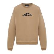 Dsquared2 Sweatshirt med tryckt logotyp Beige, Herr