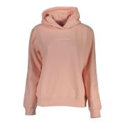 Calvin Klein Rosa huvtröja med broderad logotyp Pink, Dam