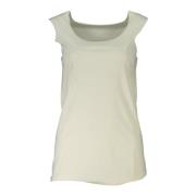 Patrizia Pepe Vit Tanktop med Breda Axlar Laser Cut White, Dam