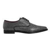 Dolce & Gabbana Silver Derby Formella Skor Gray, Herr