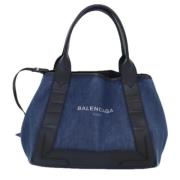 Balenciaga Vintage Pre-owned Canvas handvskor Blue, Dam