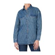 Pepe Jeans Denim Overshirt Quiltad Damskjorta Blue, Dam