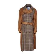 Bazar Deluxe Lång trenchcoat med bälte, kamelbomull Brown, Dam