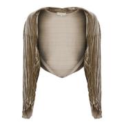 Antonelli Firenze Beige Velvet Shawl Sweaters Beige, Dam