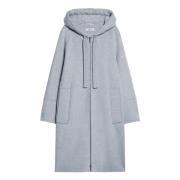 Max Mara Handgjord Ull Huva Kappa Gray, Dam