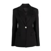 The Attico Svart Casual Blazer i Virgin Wool Black, Dam