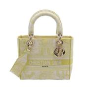 Dior Vintage Pre-owned Canvas handvskor Yellow, Dam