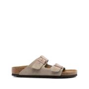 Birkenstock Taupe Mocka Slip-On Sandaler Beige, Herr