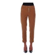 Dondup Brun Slim Fit Byxor med Sidologo Brown, Dam