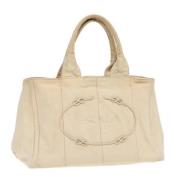 Prada Vintage Pre-owned Canvas handvskor Beige, Dam