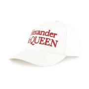 Alexander McQueen Tryckt Baseballkeps Vit/Röd Logotyp White, Herr