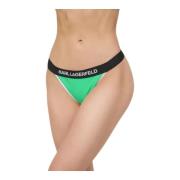 Karl Lagerfeld Dam Bikiniunderdel med Logogummi Green, Dam