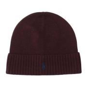 Polo Ralph Lauren Ull Beanie med Logo Broderi Detalj Red, Herr