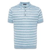 Paul & Shark Beige Linne Polo T-shirt med korta ärmar Blue, Herr