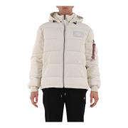 Alpha Industries Quiltad Huva Jacka med Dragkedja White, Herr