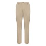 Boggi Milano Stretch Cotton Trousers Beige, Herr