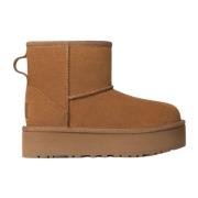 UGG Klassisk Mini Kamel Mocka Platta Skor Brown, Dam