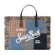 MC2 Saint Barth Patchwork Handväska Colette Mini Vanity Blue, Dam