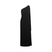 Alice + Olivia Anja One Shoulder Draperad Maxi Klänning Black, Dam