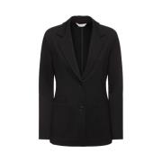 Max Mara Jersey Blazer - Svart, Enkelknäppt Black, Dam