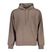 Calvin Klein Brun hoodie med logotypapplikation Brown, Herr