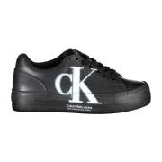 Calvin Klein Sportiga svarta dam sneakers med logotyptryck Black, Dam