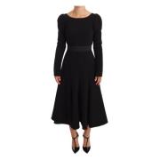 Dolce & Gabbana Svart stretch skedklänning Black, Dam