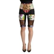 Dolce & Gabbana Blommig Cropped Byxor i Lila Toner Multicolor, Dam