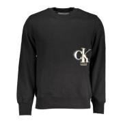 Calvin Klein Herr Sweatshirt med Logotryck Black, Herr