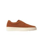 Scarosso Tan Suede Slip-On Sneakers Brown, Herr