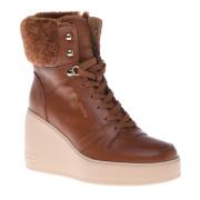 Baldinini Ankle boots in leather and sheepskin Brown, Dam