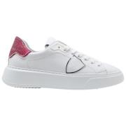 Philippe Model Låga Microspheres Sneakers i Vit Lila White, Dam