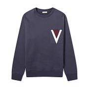 Valentino Stilren Stickad Topp Blue, Herr