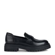 Geox Andningsbar Loafer med Stadsestetik Black, Dam