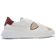 Philippe Model Låg Tempel Sneakers Mixage Blanc Rouge Beige, Herr