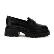 Guess Svarta Läderloafers för Kvinnor Black, Dam