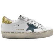 Golden Goose Vita och guldglittriga sneakers White, Dam