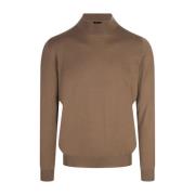 Kiton Silke Cashmere Blandning Brun Tröja Brown, Herr