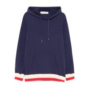 Golden Goose Blå Logotyp Sweatshirt med Ribbade Detaljer Blue, Herr