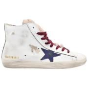 Golden Goose Vit Lila Stjärna Shearling Sneakers White, Dam