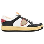 Philippe Model Lyon Low Sneakers i Vit Svart Röd Multicolor, Herr