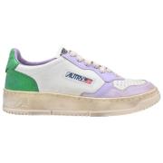 Autry Vintage Låg Topp Sneakers Vit/Grön Multicolor, Dam