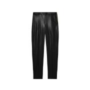 Patrizia Pepe Svarta Glam Rock Leggings med Dragkedja Black, Dam