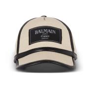 Balmain Canvaskeps med Couture-etikett Beige, Herr