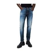 Salsa Vintage Slim Fit Jeans med knappgylf Blue, Herr