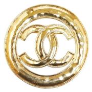 Chanel Vintage Pre-owned Metall broscher Yellow, Dam